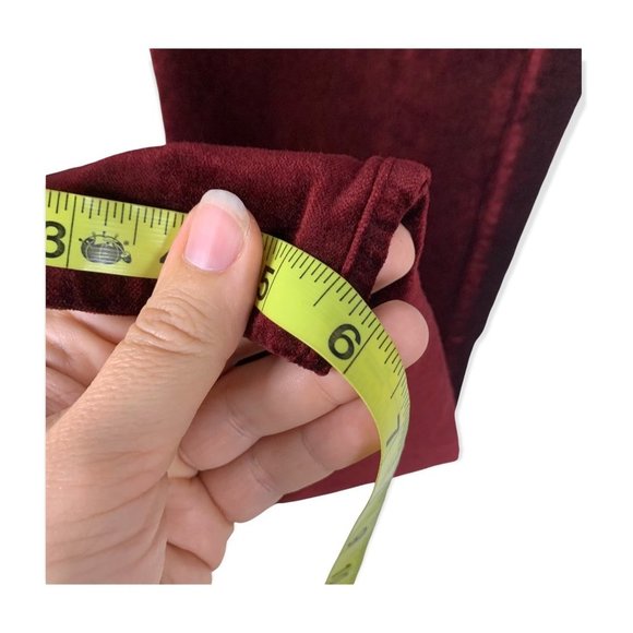 Paige Verdugo Red Ankle Velvet Skinny Pants Size 28 - Picture 8 of 9